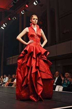 Harald Glööckler at the graduation fashion show of the graduates of the renowned fashion school Brigitte Kehrer