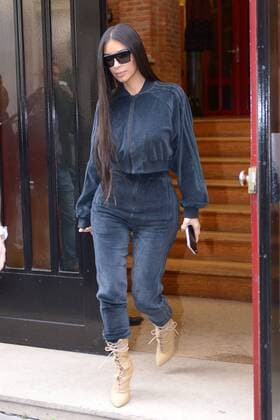 Kim Kardashian on the road during Paris Fashion Week
