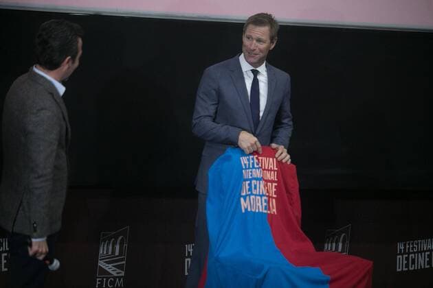 Aaron Eckhart at the film festival in Morelia, Mexico