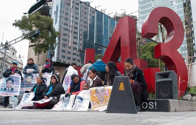 Mexico - Protest by relatives and friends of 43 disappeared students