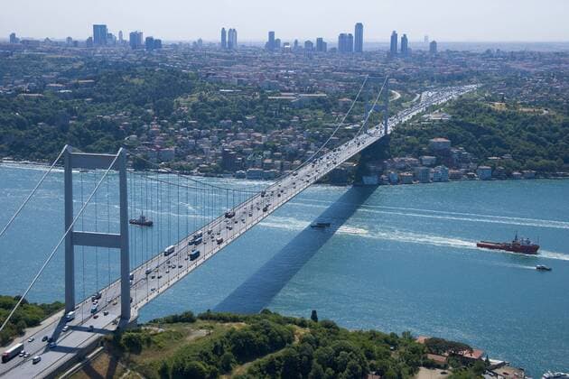 First bridge over the Bosporus, 50th anniversary on 30 October