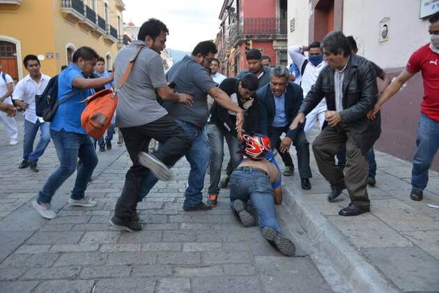 Students riots in Oaxaca, Mexico