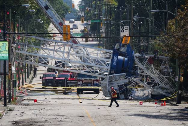 Canada, collapse of a construction crane in Vancouver