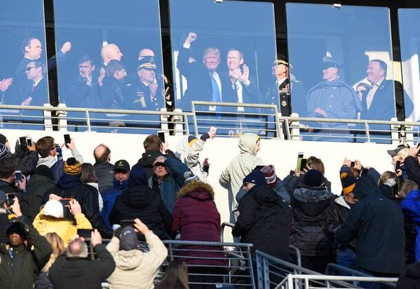 Donald Trump visits football game in Baltimore