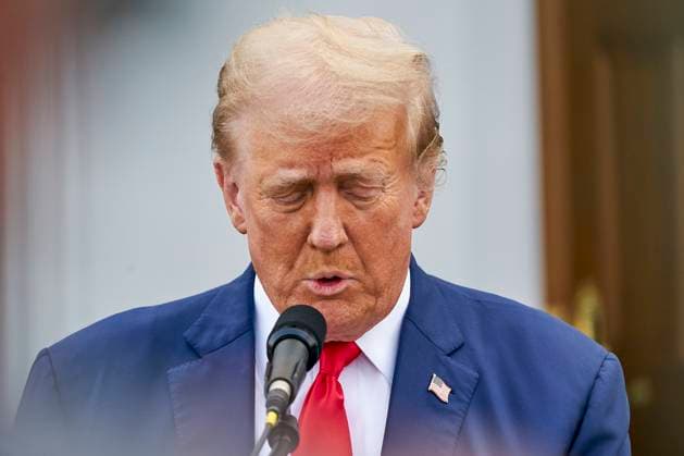 USA, Donald Trump press conference at the National Golf Club in Bedminster, New Jersey