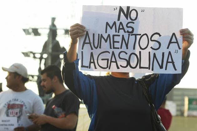 Protests against gasoline price increase in Mexico