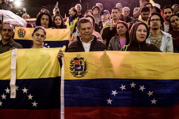 Mexico, protest by supporters of the opposition in Venezuela in Mexico City