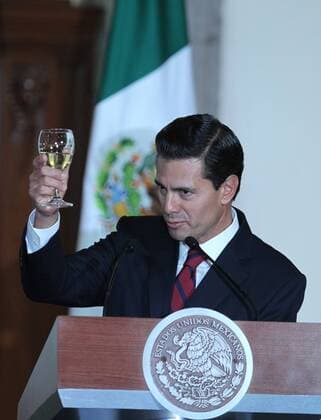 Enrique Pena Nieto during a meeting of ambassadors and consuls in Mexico City