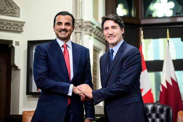 Canada, Justin Trudeau receives Tamim bin Hamad Al Thani in Ottawa