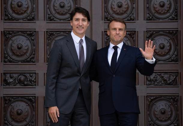 Canada, Justin Trudeau receives Emmanuel Macron in Ottawa