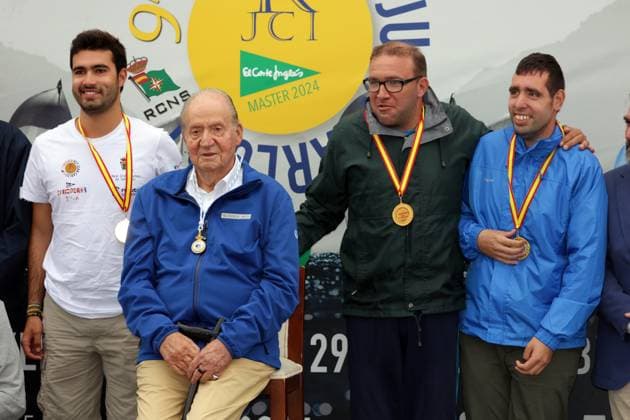 Juan Carlos of Spain at the award ceremony in Sanxenxo