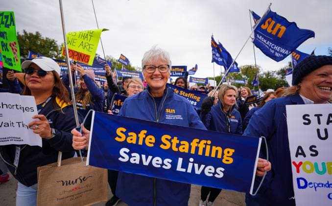 Canada, protest by the nurses union in Regina, Saskatchewan