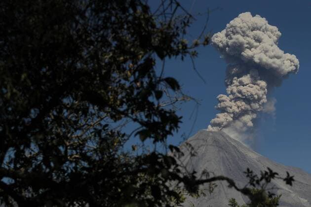 Colima volcano in Mexico spits smoke