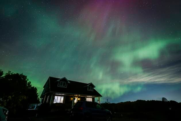 Canada, Northern Lights over Cremona, Alta