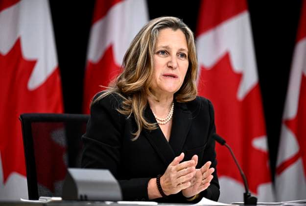 Canada, Finance Minister Chrystia Freeland Press conference in Ottawa