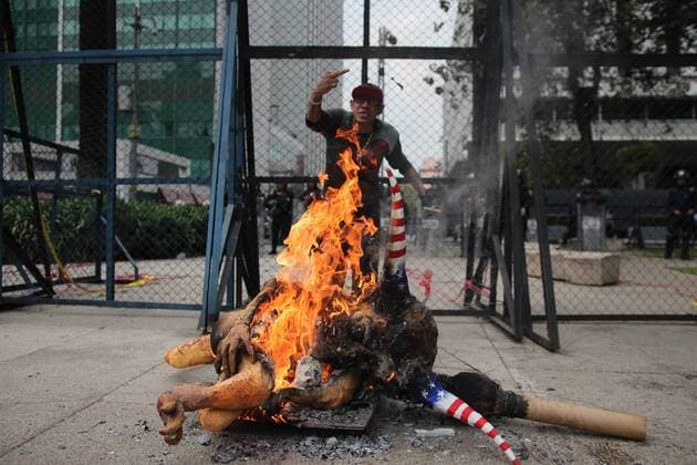 Protest against Donald Trump in Mexico City