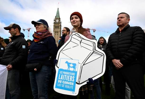 Canada, protest by dairy farmers in Ottawa