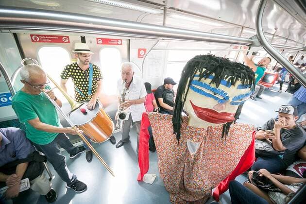 Carnival in Brazil: Band plays traditional carnival music in Zug