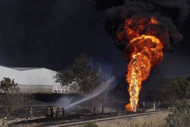 Pipeline fire in Jalisco, Mexico