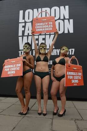 PETA protests at London Fashion Week