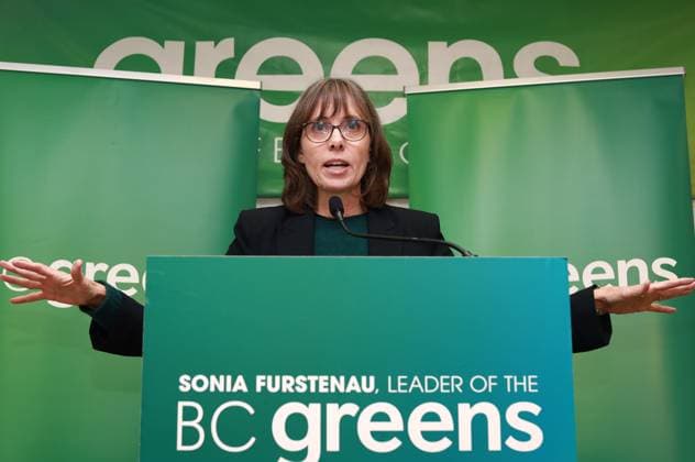 Canada, Green Party press conference with Sonia Furstenau in Victoria
