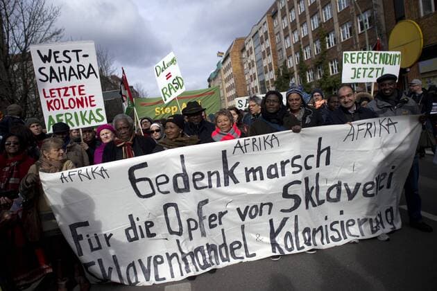 Commemoration march in memory of the victims of German colonial history in Berlin
