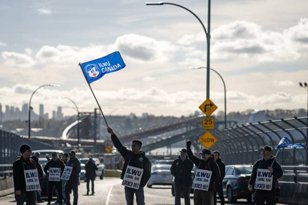 Canada, industrial action by the International Longshore and Warehouse Union in North Vancouver
