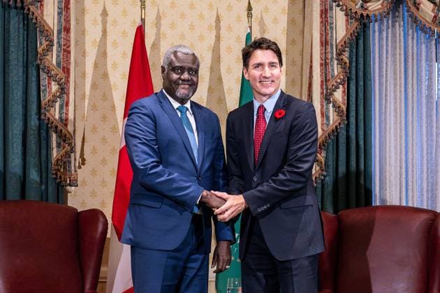 Canada, Justin Trudeau receives Moussa Faki Mahamat in Toronto