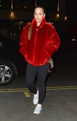 Rita Ora in front of a music studio in London