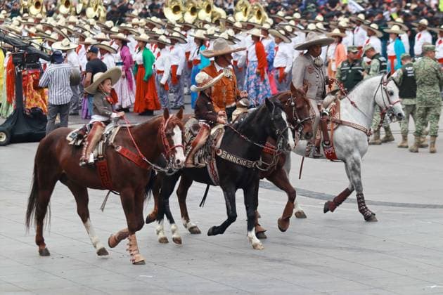Mexico City, parade for the 114th anniversary of the Mexican Revolution