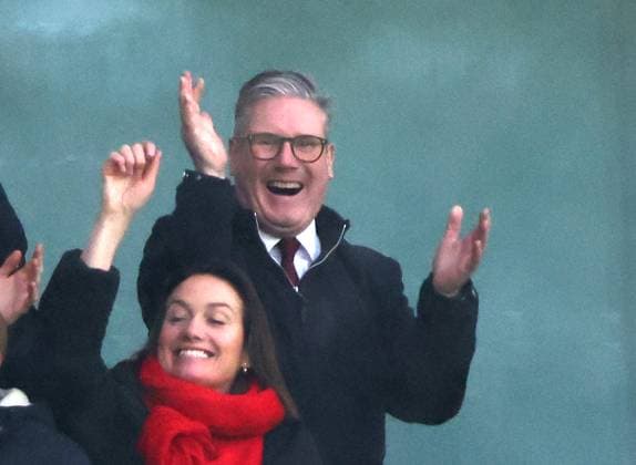 Great Britain, Prime Minister Sir Keir Starmer attends football match in London