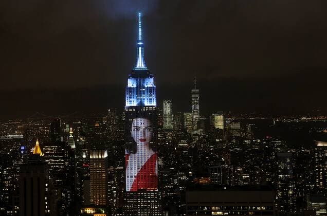 Harpers Bazaar: Empire State Building shows 150 years of Bazaar fashion icons