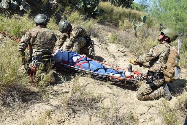 Rescue exercise at the USA-Mexico border