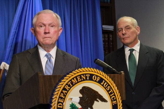 US Attorney General Jeff Sessions and John Kelly - PK on Mexico border visit