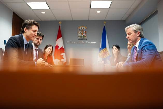 Canada, Justin Trudeau meets Tim Houston in Halifax