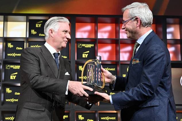King Philippe of Belgium during the award ceremony for the companies of the year in Brussels