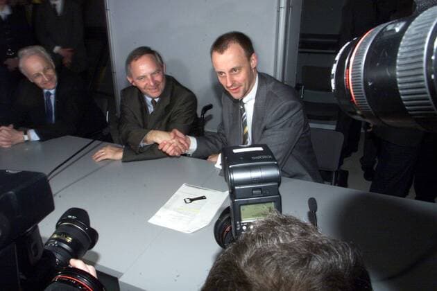 Wolfgang Schäuble with political companions, archive photos