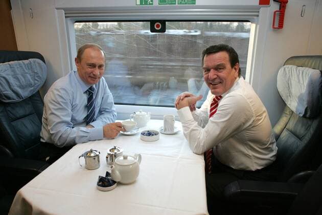 Gerhard Schröder and Vladimir Putin - archive pictures