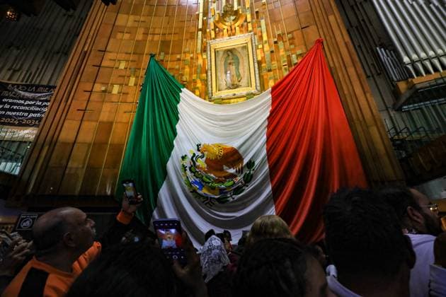 Mexico, pilgrims during celebrations for Our Lady of Guadalupe