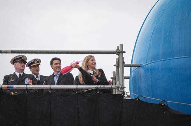 Canada, Justin Trudeau at the naming ceremony of the Royal Canadian Navy in North Vancouver