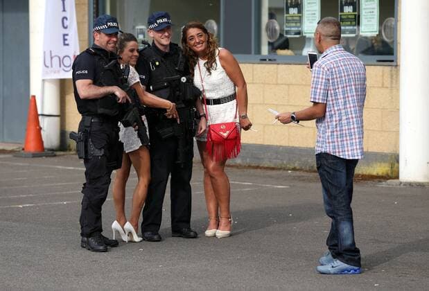 Great Britain: Police patrols concert in front of Echo Arena in Darlington