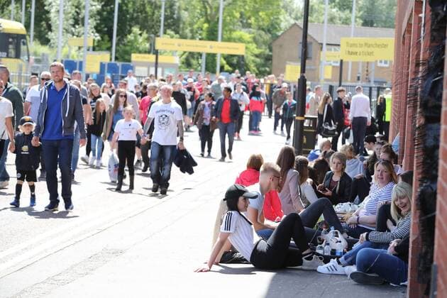 Fans before the benefit concert for victims of the Manchester terrorist attack