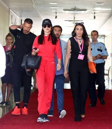Model Adriana Lima arriving at Dosso Dossi Fashion Show in Antalya