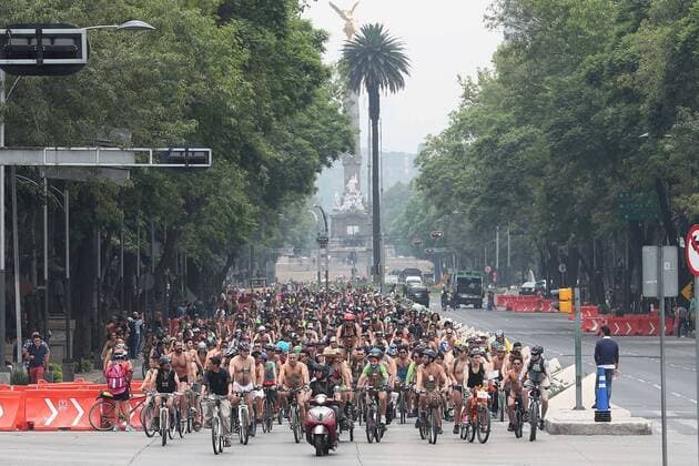 Naked Bike Ride in Mexico City