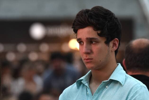 Felipe Juan Froilan de Todos los Santos de Marichalar y Borbon visits fashion show in Madrid