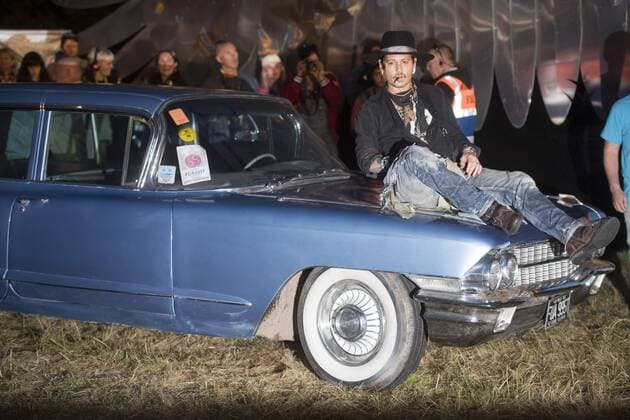 Johnny Depp at the Glastonbury Music Festival