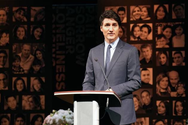 Canada, Justin Trudeau at the commemoration of the shooting down of Ukraine-International Airlines Flight 752 2020