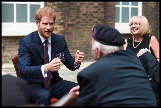Prince Harry meets veterans in the run-up to the film premiere of Dunkirk in London