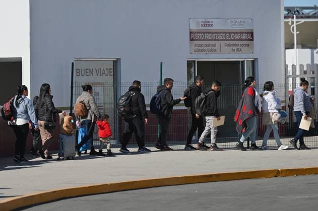 Mexico asylum seekers at the border to the USA in Tijuana