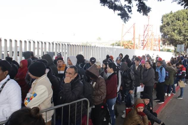 Mexico, asylum seekers at the border to the USA in Tijuana